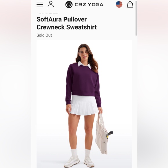 NWT CRZ Yoga SoftAura Pullover Crewneck Sweatshirt Sold Out - Picture 6 of 10